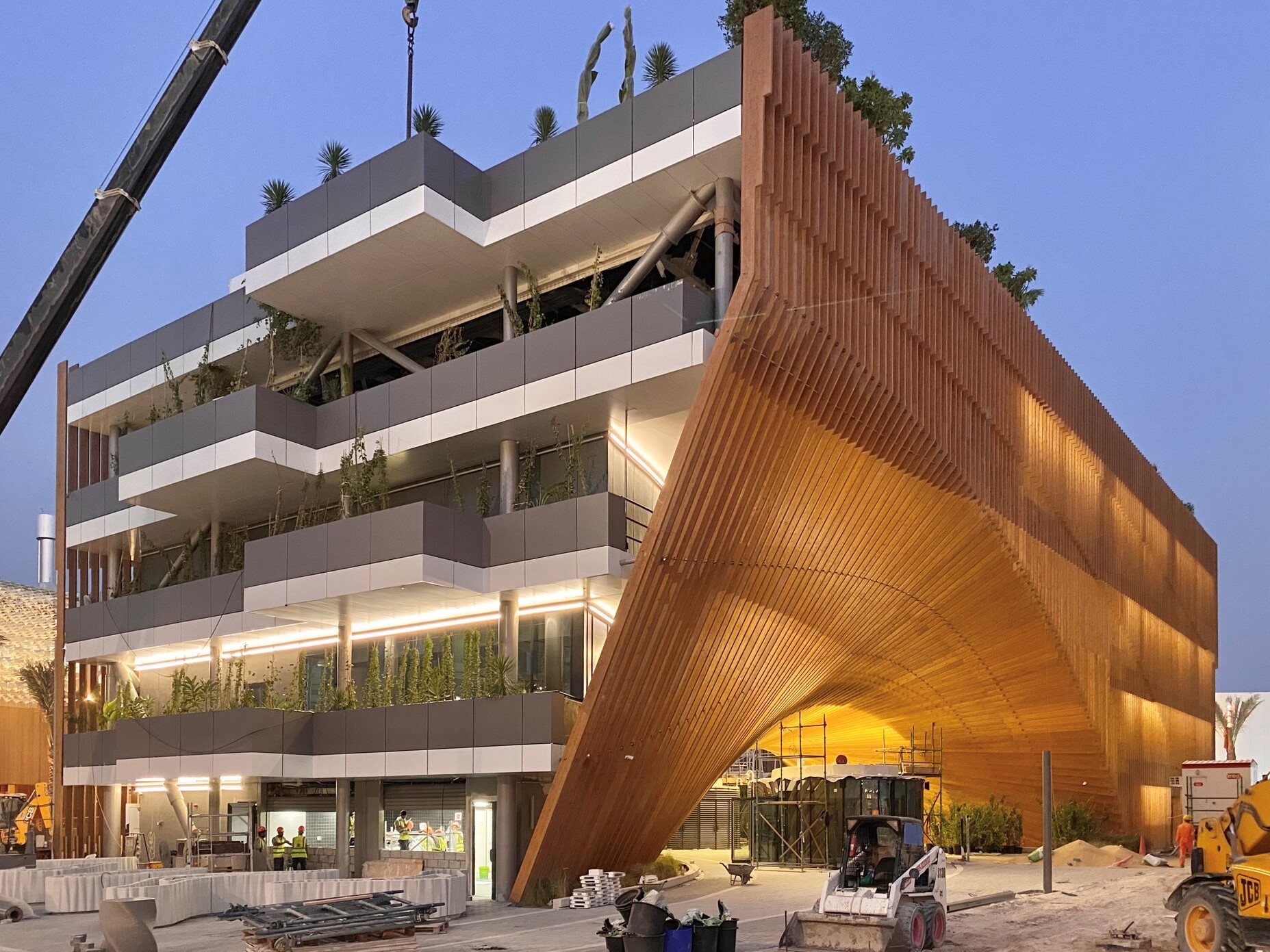 Belgisch paviljoen in aanbouw