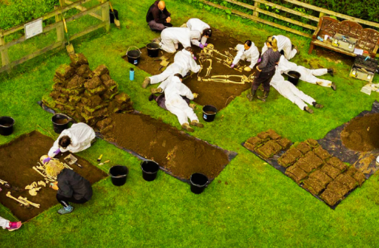 Opgravingen in Durham door de studenten van de master Forensic Archaeology and Anthropology aan de Universiteit van Durham